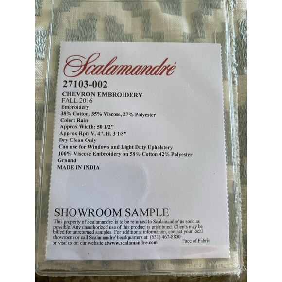 4 Pieces Aqua Designer Brocade SCALAMANDRE Showroom Sample Fabrics - Picture 3 of 10